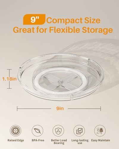LAMU 2 Pack Lazy Susan Organizer 9 inch Lazy Susan Turntable - Image 6