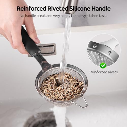 U-Taste Fine Mesh Strainer, 18/8 Stainless Steel Sieve 30 Mesh - Image 3
