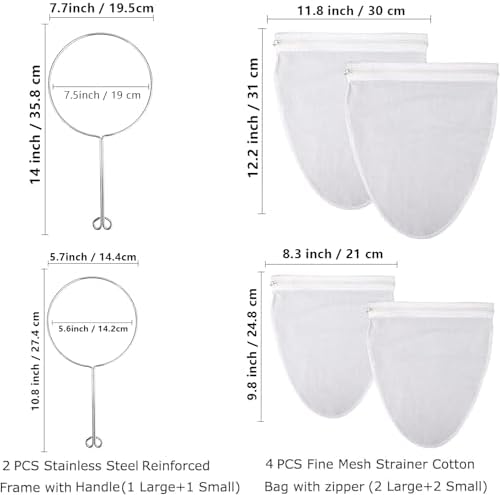 WMKGG Ultra Fine Mesh Strainer Bags, Reusable Mesh Filter Bags - Image 2