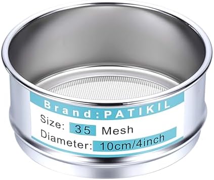 PATIKIL 35 Mesh Lab Sieve, 3.9" Diameter Sifting Screen 304 Stainless Steel by PATIKIL