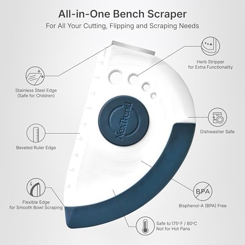 NexTrend blue 5-in-1 flexible dough and bowl scraper - Image 3