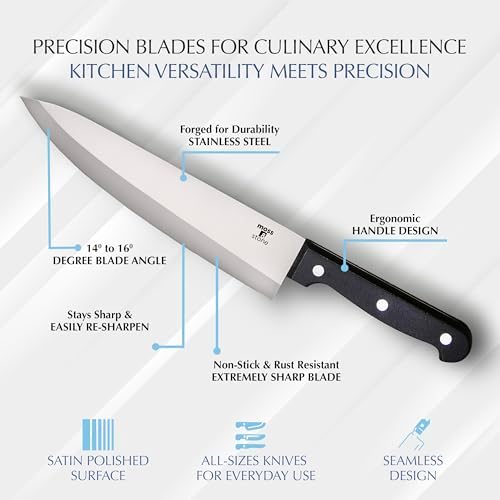 Moss & Stone 14 Pcs Kitchen Knife Set - Image 3