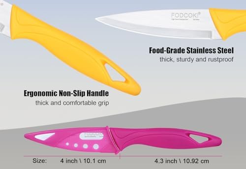 Paring Knife, 4 inch Fruit Paring Knives Set of 4 - Image 2