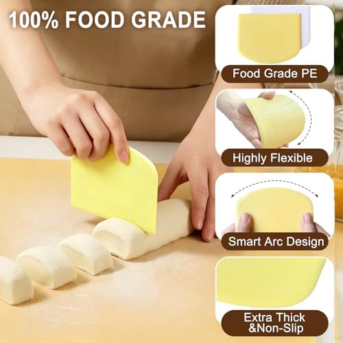 Versatile Bench Scraper with Wood Handle, Premium Stainless Steel Dough Scraper - Image 4