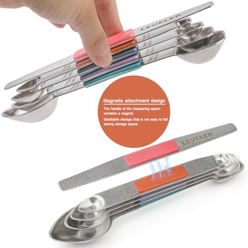 Magnetic Measuring Spoons Set Stainless Steel Double Sided Measuring Spoons - Image 3