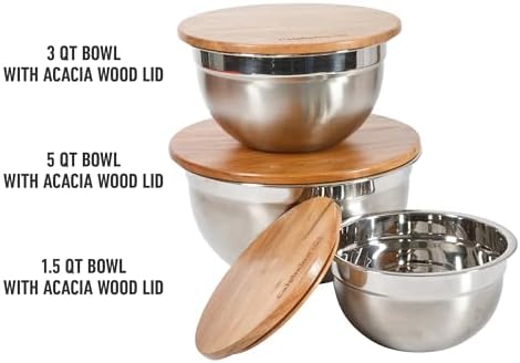 Calphalon Orbit Mixing Bowl Set, 3-Piece Stainless Steel Mixing Bowls - Image 3