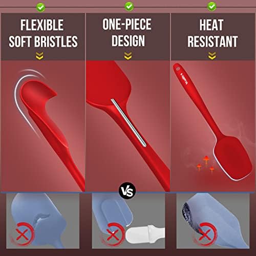 Walfos Silicone Spatula Set of 5-600°F Heat Resistant Kitchen Scraper Spatulas - Image 6