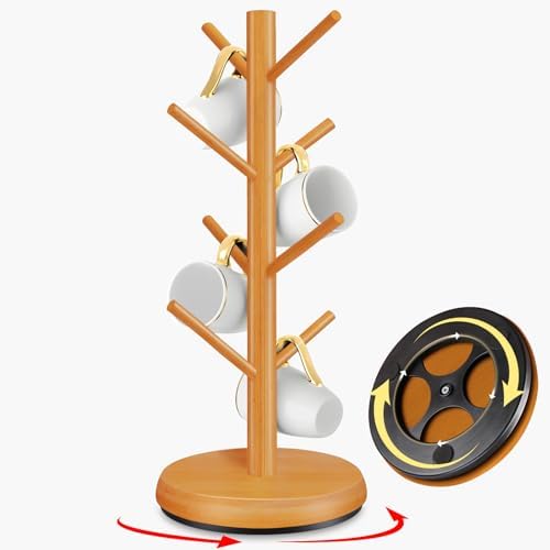Mug Holder Tree, New Upgraded 360° Rotated 8 Hooks Coffee Cup Holder by ZYZWTG