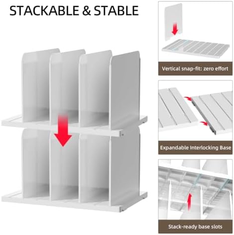 Stackable Purse Organizer for Closet Acrylic Shelf Divider, 4 Pack - Image 3