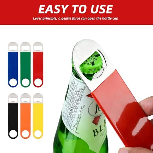24 Pack Stainless Steel Flat Bottle Openers 7 Inch, 6 Colors Heavy Duty Bulk - Image 4