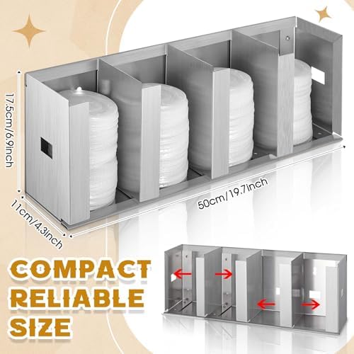 Hicarer 4 Compartments Stainless Steel Cup and Lid Holder - Image 2