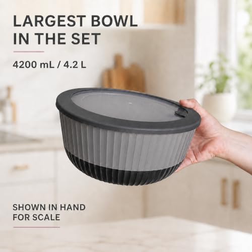 Dora Plastic Mixing Bowls with Lids, 8-Piece Airtight Leak-Proof Nesting - Image 4