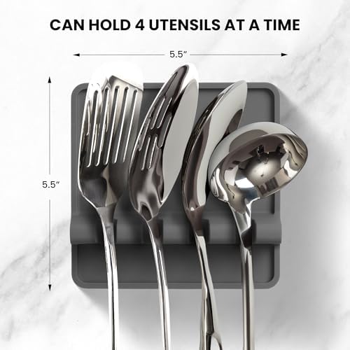 Zulay Kitchen Spoon Rest for Multiple Utensils High Heat-Resistant Silicone - Image 2