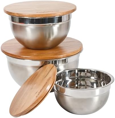 Calphalon Orbit Mixing Bowl Set, 3-Piece Stainless Steel Mixing Bowls by Calphalon