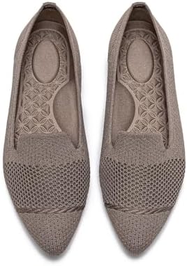 HONHOLD Women's Pointed Toe Flats Breathable Knit Ballet Flats - Image 6