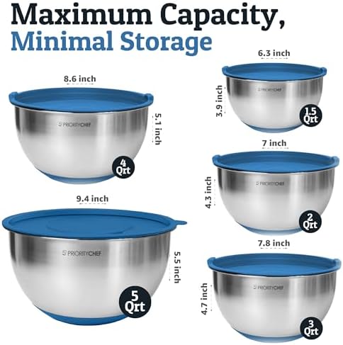 Priority Chef Stainless Steel Mixing Bowls - Image 6
