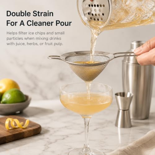 3 Pcs Fine Mesh Strainer, 3.35'' Stainless Steel Small Fine Mesh Strainer - Image 3