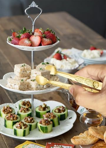 HINMAY 6PCS Mini Serving Tongs 5" Small Rose Appetizer Tongs - Image 5