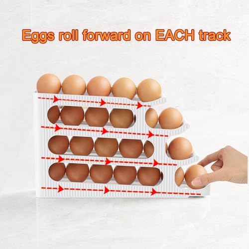 Sotfamily Egg Holder for Fridge, 4 Tiers, Egg Roller for Eggs 24 Count - Image 3