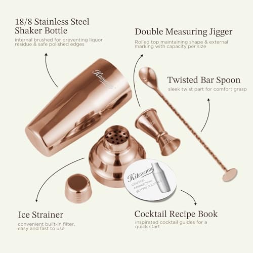 KITESSENSU Cocktail Shaker Set, Stainless Steel Bartending Kit - Image 5