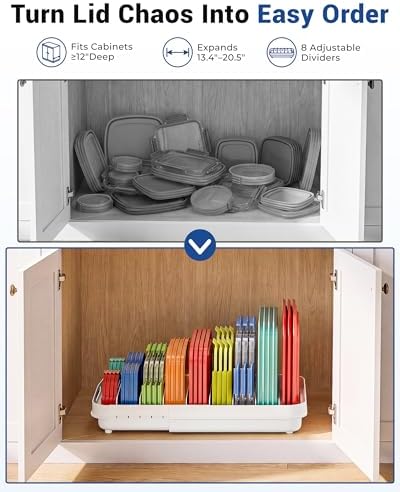 EVERIE Expandable Food Container Lid Organizer - Image 2