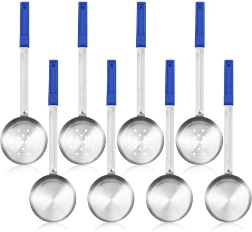 Teenyyou 8 Pcs Portion Control Serving Spoons Scoops, Dark Blue, 8 oz by Teenyyou