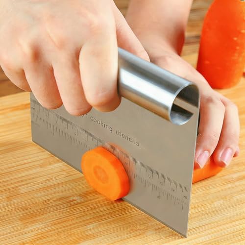 RUPOHIU Dough Scraper for Baking, Stainless Steel Bench Scraper - Image 3