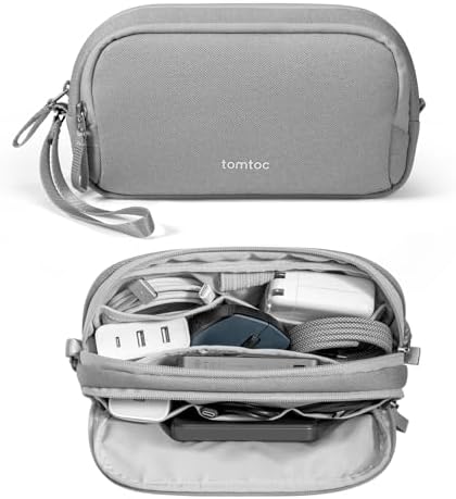 tomtoc Electronic Organizer Travel Case, Dual Compartment Tech Organization by tomtoc