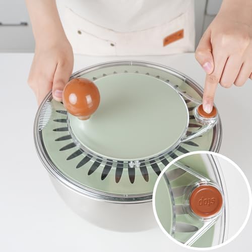 Stainless Steel Salad Spinner, 5.3 Qt Lettuce Spinner - Image 4