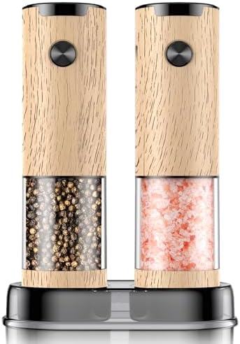 Electric Salt and Pepper Grinder Set Automatic Battery Pepper Mill Shakers by ioion