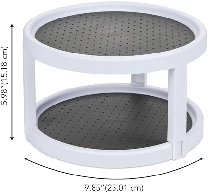 Kitchen Spaces Two-Tier Lazy Susan Organizer, Cabinet Turntable Shelf Storage - Image 5