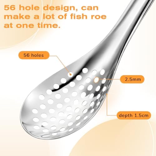 2Pcs Spherification Spoon Small Slotted Spoons Stainless Steel Caviar Spoons - Image 7
