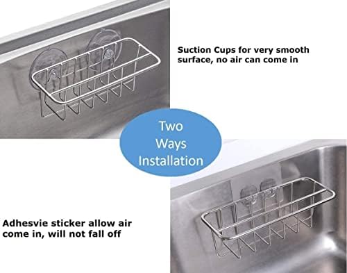 TESOT Sink Caddy Sponge Holder for Kitchen Sink Dish Cloth Hanger 2 Suspension - Image 4