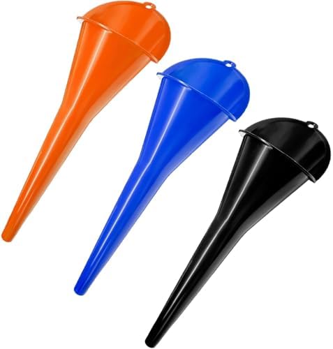 3-Pack Long-Neck Oil Funnels, Gas & Transmission Fluid by Cartisen