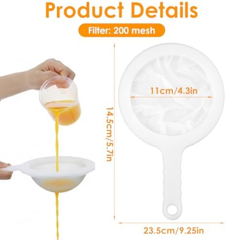 Grevosea 2 Pcs Fine Mesh Strainer Small Plastic Juice Strainer After Juicing - Image 2