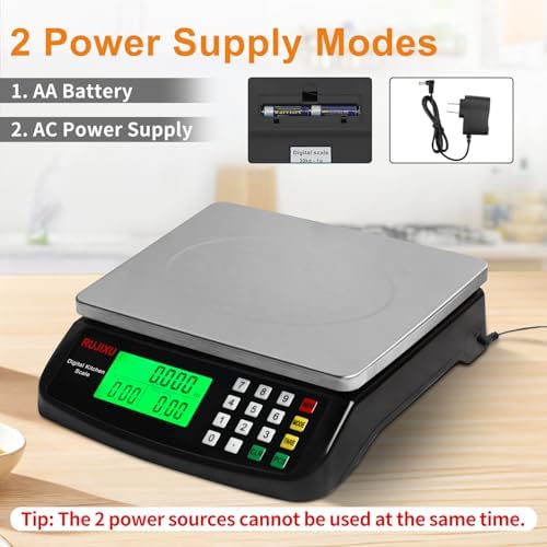 Large Digital Kitchen Scale Black 30kg/66lb Commercial Food Scale Stainless - Image 5