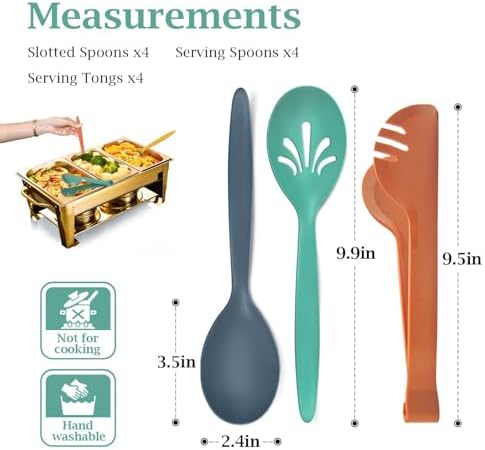 Reusable Plastic Serving Utensils Set of 12, - Image 2