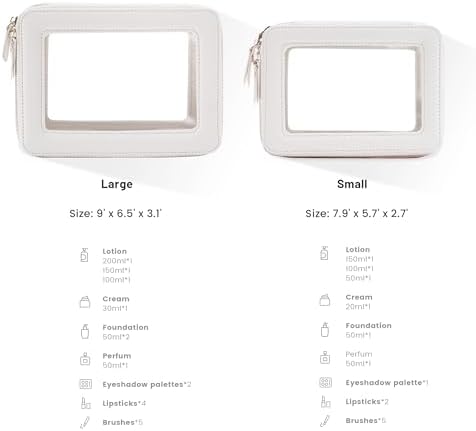 Aveniee Clear Makeup Bag Organizer Set, Portable Travel Toiletry Case - Image 2