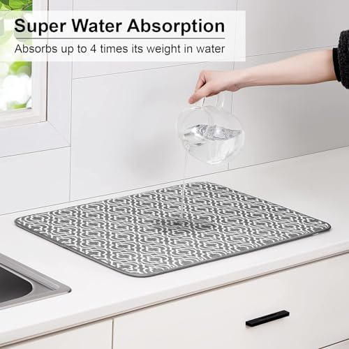 Dish Drying Mat for Kitchen Counter, Machine Washable Matt - Image 3