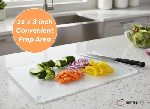 Thirteen Chefs Acrylic Cutting Board, 12x8 Inch Non Slip, Lightweight 1 lb - Image 2