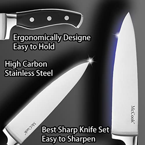 McCook® Knife Sets, German Stainless Steel Kitchen Knife Block Set - Image 2