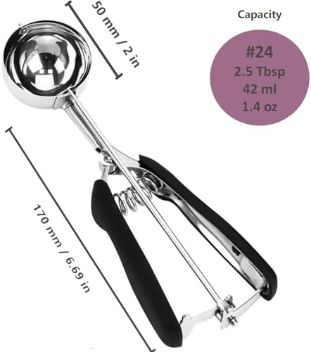 Ice Cream Scoop, #24 Cookie Scoop, 2.5 Tbsp/42 ml/1.4 oz Cookie Dough Scoop - Image 6