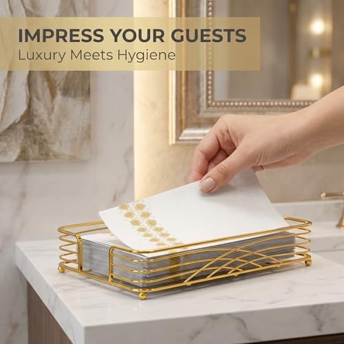 Guest Hand Towel Holder Tray for Bathroom Countertop - Image 2