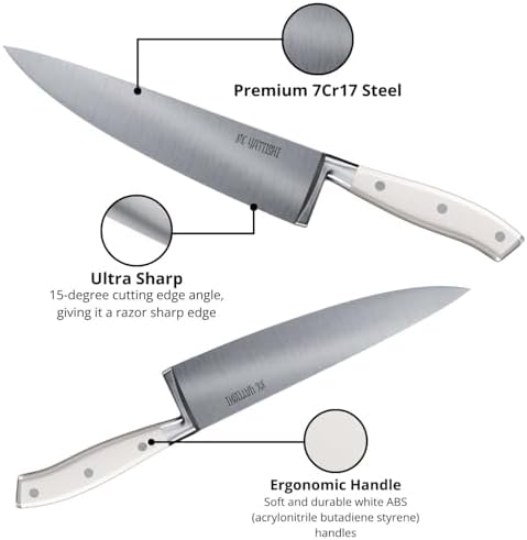 Yatoshi Knives Yatoshi Magnetic Kitchen Knife Block Set 6 Pcs White - Image 3