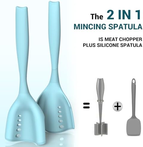 2Pack Meat Chopper Mincing Spatula, Silicone Grinder - Image 2