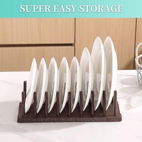 Berglander Dish Rack 14", Adjustable Vertical Plate & Lid Organizer - Image 4
