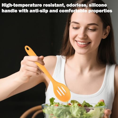 4 Pcs Slotted Spoons For Cooking, Nonstick Mixing Serving Spoons - Image 4