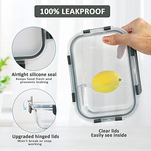 M MCIRCO 6 Pack Extra Large Glass Food Storage Containers - Image 4