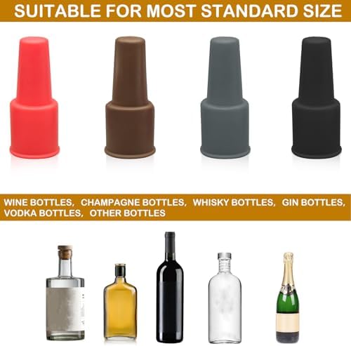 8Pcs Silicone Wine Stopper for Wine Bottles, Reusable Sparkling Wine Bottle - Image 6