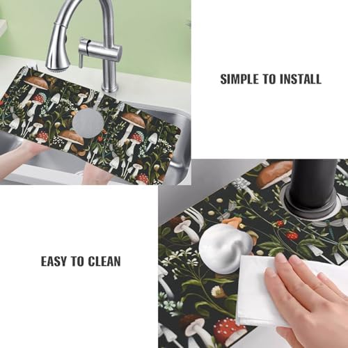 Sink Faucet Absorbing Mat, 2 Pack Drying Mat Around Faucet Sink Splash Guard - Image 6